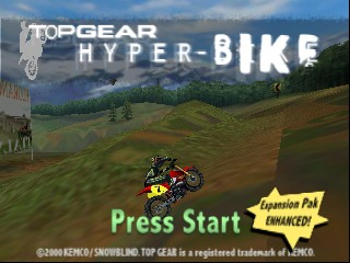 Top Gear Hyper Bike title screen for Nintendo 64